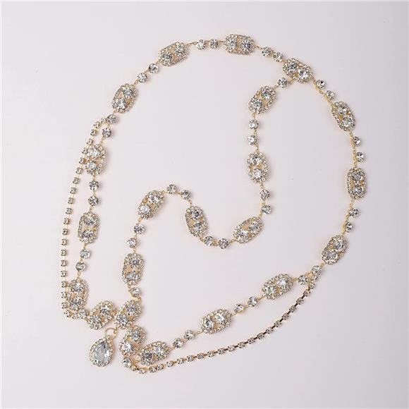 YERTTER Elegant Wedding Brides Women Iced Out Headchain Hair Jewelry Head Chain main image 6
